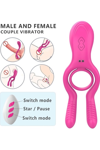 Erofoni Usb Şarjlı Uzaktan Kumandalı Su Geçirmez 12 Adet Süper Teknolojik Titreşimli Penis Halkası Purple