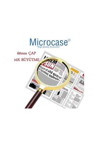 Microcase Model By1 60 MM Çap 10X Büyütme El Tipi Büyüteç