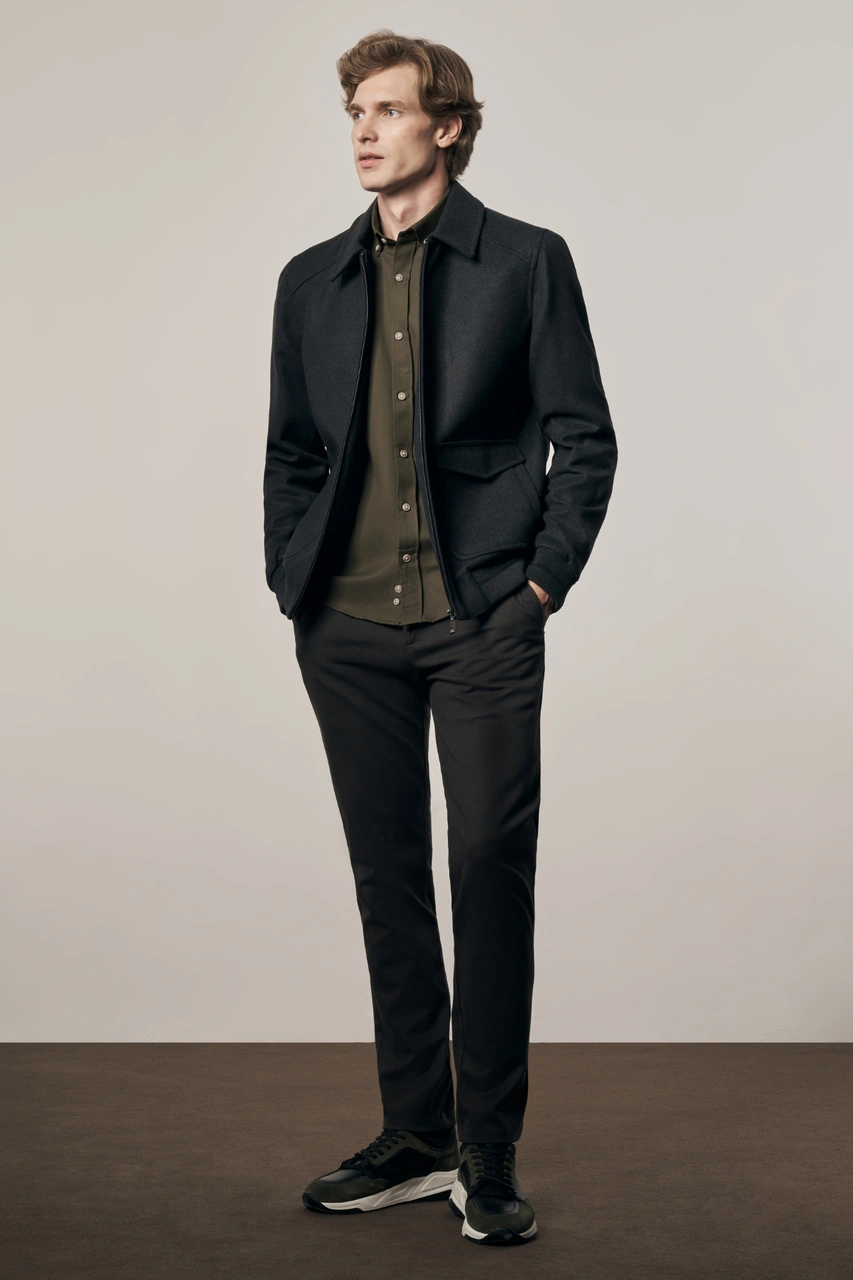 İmza Antrasit Gömlek Yaka Casual Slim Fit Esnek Mont 1007255122 Antrasit