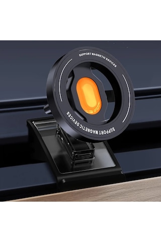 Honeybeeshop Tesla Model 3 Y İçin Siyah Manyetik Araba Telefon Tutucu Ayarlanabilir Kablosuz Şarj Güvenli Tutuş Modern Aksesuar