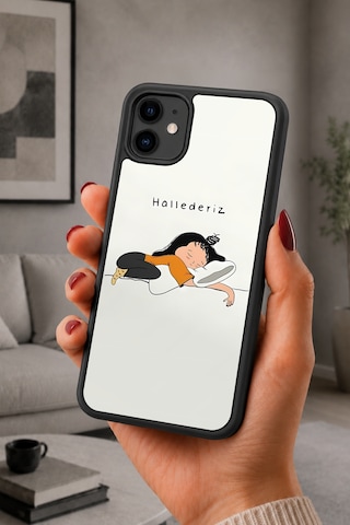 İphone 11 Uyumlu Hallederiz Desenli Kamera Korumalı Darbelere Dayanıklı Kılıf 1242-hallederiz-iphone11