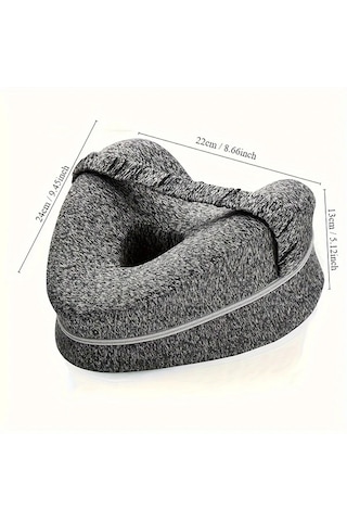 Elmpaly Yan Yatakta Gri Ortopedik Delikli Bacak Yastığı Yüksek Esneklik Nefes Alabilir