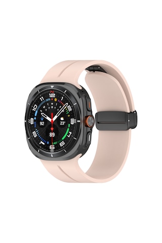 Samsung Galaxy Watch 7 Ultra 47mm Uyumlu Manyetik Mıknatıslı Band Silikon Kordon Kayış