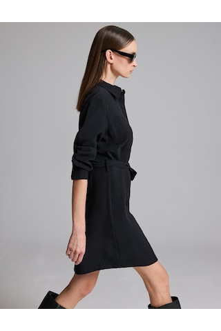 Pierre Cardin Siyah Regular Fit Dokuma Elbise 50333850-vr046