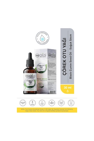 Kaoils Çörek Otu Yağı Nigella Sativa - Black Cumin Seed Oil 30 Ml - Cilt Ve Saç Bakımı İçin İdeal - Gıda Kalite, Saf Ve Soğuk Sıkım 100% Pure & Natural Diğer