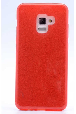 Samsung Uyumlu Galaxy A8 Plus 2018 Kılıf Zore Shining Silikon Kırmızı