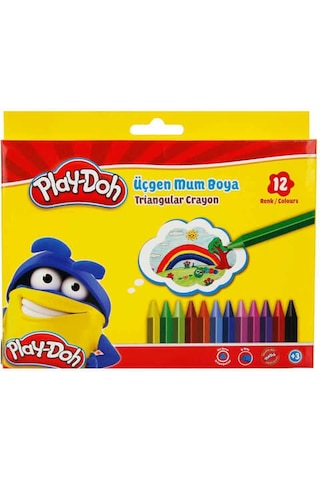 Play Doh Üçgen Mum Boya 12 Renk Cr008