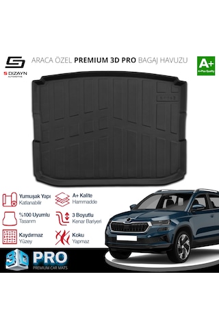 S-dizayn Skoda Karoq 3d Pro Bagaj Havuzu 2017 Üzeri A+ Kalite