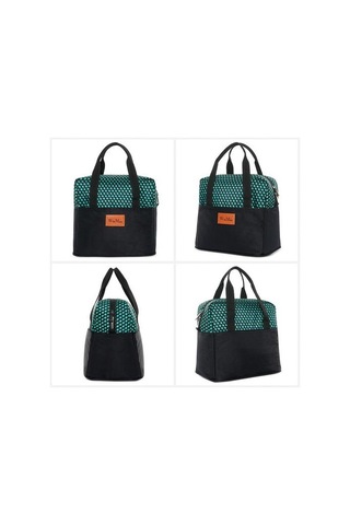 Moda Dot Baskı Taşınabilir Soğutucu Öğle Yemeği Çantası Termal Yalıtımlı Seyahat Çantaları Erkekler İçin Büyük Gıda Piknik Öğle Yemeği Kutusu Öğle Yemeği Çantaları Asker Yeşili