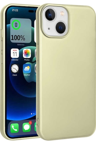 Apple Uyumlu iPhone 14 Plus Uyumlu Zore Premier Silikon Kılıf-gold Gold -
