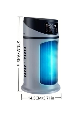 Motion003 Beyaz Ortam Işığı Soğutmalı Nemlendirilebilir Taşınabilir Klima Fanı Usb Fan 3ü 1 Arada Ofis Ve Ev Kullanımı İçin