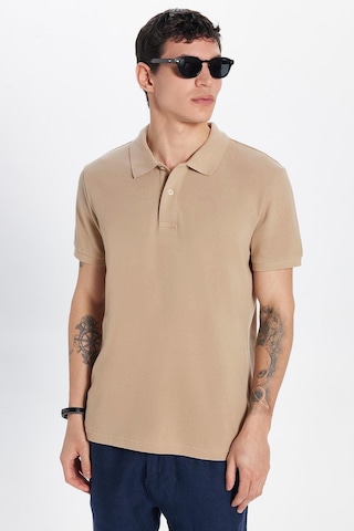 Tudors Erkek Slim Fit Dar Kesim %100 Pamuk Bej Polo Yaka Tişört-32767 Bej