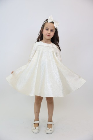 Xo Kids Kız Çocuk Elbise 3-10 Yaş 2920 Ekru
