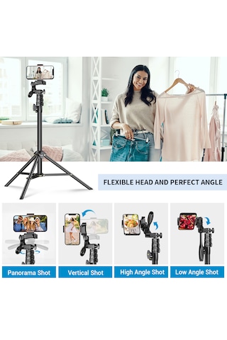 Apexel 70 İnçlik Tripodlu Telefon Selfi Çubuğu Tripod