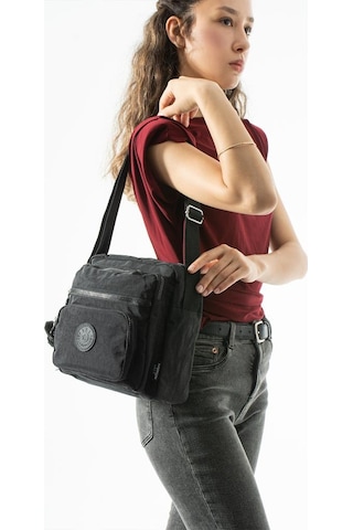 Baginn Kadın Postacı Çanta 28 32 Cm 571 Collection Klinkır Hafif Yağmur Geçirmez Klinkır Kumaş Çok Cepli Siyah