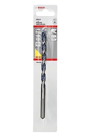 Professional Accessories Cyl-5 Serısı, Blue Granıte Turbo Beton Matkap Ucu, 8 150 Mm