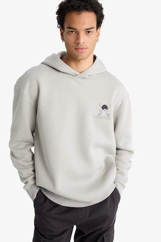 Defacto One Piece Boxy Fit Kapüşonlu Sırt Baskılı Sweatshirt E9297ax25augr454 Gri