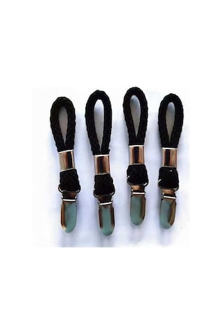 Fortunelane 4'lü Siyah Pamuk-metal Duvar Takıklı Kıyafet Tutucu: 5 Kg Yük, Çeşitli Odalar İçin Fonksiyonel Organizatör Siyah