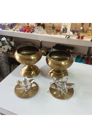 Dekoratif 2'li Nilüferli Kutu Eskitme Renk