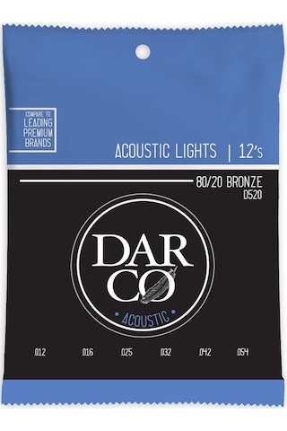 Martin Co Darco D520 80/20 Bronze Akustik Gitar Teli, Light 12-54