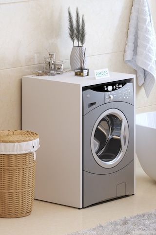 Pimdec Çamaşır-Kurutma Makinesi Alt Banyo Dolabı Beyaz