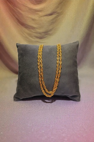Altın Kaplama Halat Zincir Kolye 58 Cm Burma Zincir Kolye Gold