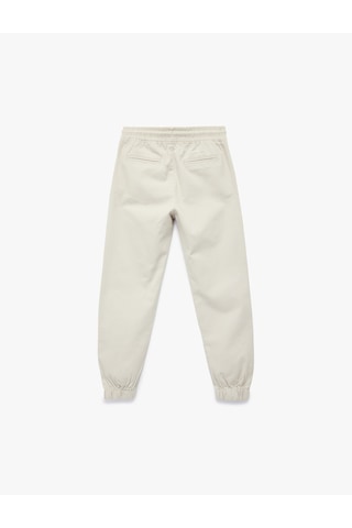 Koton Pamuklu Beli Bağcıklı Cepli Jogger Gabardin Pantolon Gri 6skb40018tw Gri