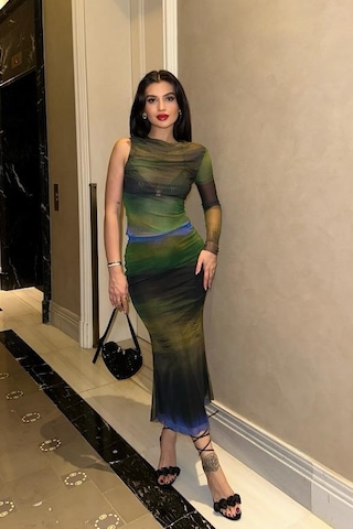 Kadın Multi Desenli Lycra Uzun Kollu Bisiklet Yaka Takım Çok Renkli