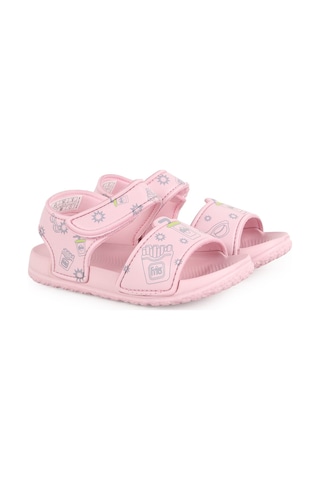 Pepino Kız Bebek Sandalet Pembe Sevimli Çizim Desenli Çift Cırt Cırtlı Hafif Esnek Taban Havuz Deniz Yazlık 1980 Pudra