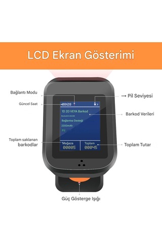 Tera Hw0006 2d Barkod Okuyucu Kablosuz, Ekranlı, Şarjlı