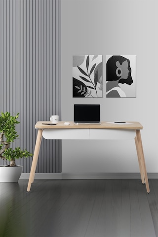 Çalışma Masası Flora Logo Bilgisayar / Öğrenci Çalışma Masası Meşe Gçö-03 Meşe