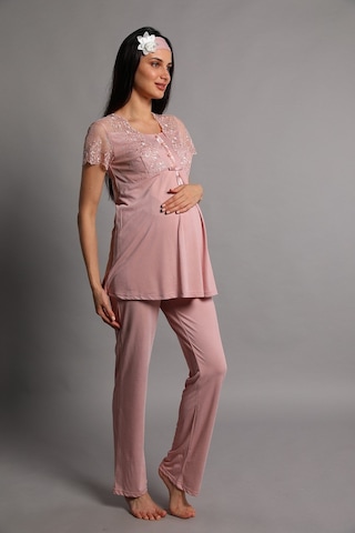 Mecit Pijama Lohusasepeti 5206 Lina Sabahlıklı Lohusa Pijama Takımı 001