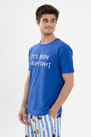 Erkek Kısa Kollu Pamuklu Hayvan Desenli Pijama Takımı Ko6303pj-2 Saks