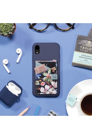 If V&a Bookaroo Yapışkanlı Telefon Arkası Kartlık Ve Cüzdan - Gece Çiçekleri