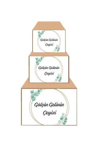 Çeyiz Kolisi Etiketi-a4-21x29 Cm-kişiye Özel Yapışkanlı Etiket/çeyiz Kolisi Etiketi-5 Adet -set 110 Diğer