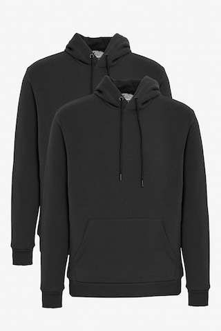 AC&Co / Altınyıldız Classics Erkek Sıyah 2'li Paket Standart Fit Normal Kesim Kapüşonlu Kanguru Cepli Sweatshirt Siyah