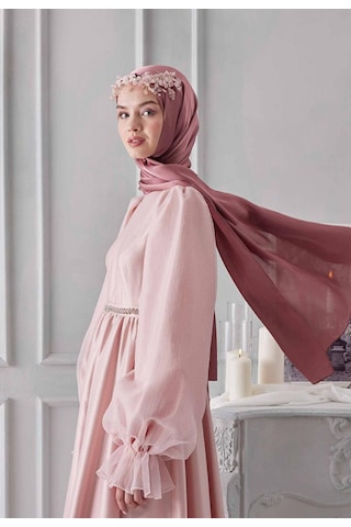 Gesshop Kadın Abiye Janjan Şal Gül Kurusu - Pembe