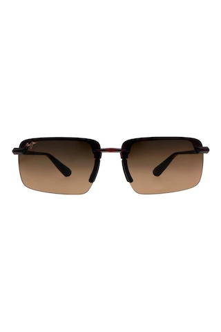 Maui Jim Mj 0626s 005 10a 61 Polarize Unisex Dikdörtgen Kırçıllı Kahverengi Kemik Güneş Gözlüğü Kahverengi