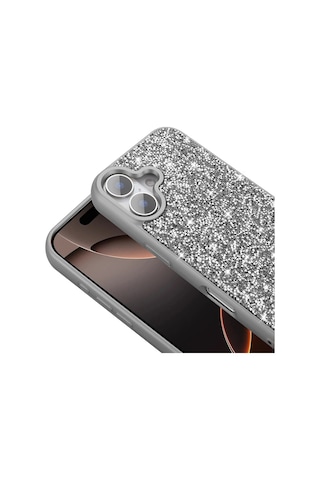 Apple Uyumlu iPhone 16 Plus Kılıf Parlak Taşlı Tasarım Zore Pırlanta Kapak Pembe