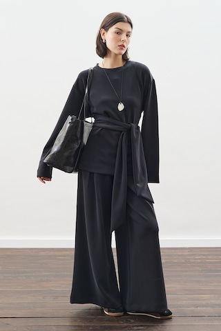 Yumuşak Dokulu Modal Bağlamalı Sweatshırt Antrasit Antrasit