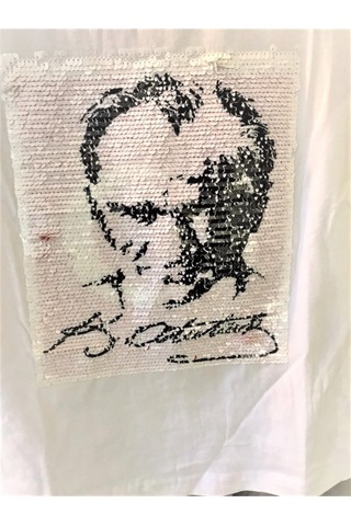 Elif Bebe Atatürk Ve Bayrak Tshirt Beyaz