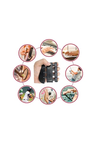 Mucit Home Piyano Gitar El Parmak Eğitmen Güçlendirici Parmak Kuvvet Eğitmeni Egzersiz Aleti Siyah