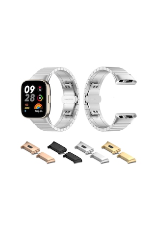 Xiaomi Redmi Watch 3 Metal Kordon Dönüştürücü Ardx- Gümüş