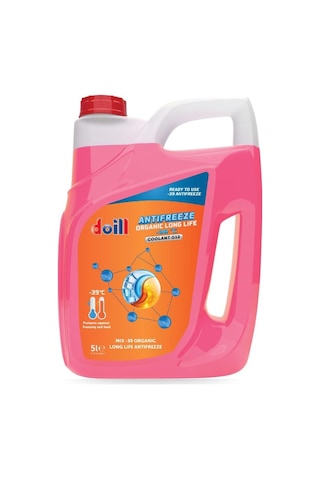 39 / -40 Derece Hazır Karışım 5 Litre Kırmızı Organik Antifriz - G12 Üretim Yılı: 2026