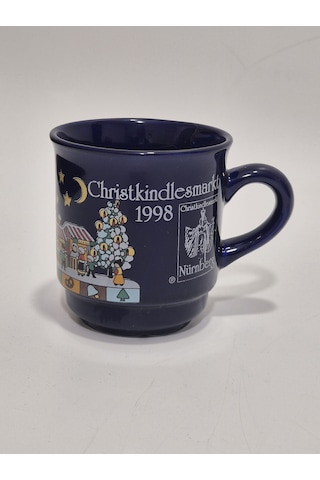 Vintage Nürnberg Christkindlesmarkt Tasarımlı Porselen Kupa 9cm 004 Çok Renkli
