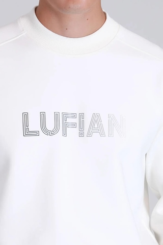 Lufian Luther Erkek Sweatshirt Kırık Beyaz 001