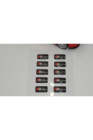 Audi S Line Logo 3D Cam Açma Torpido Konsol Ayna Çıkartma Seti
