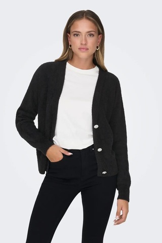 Only Kadın Onlella Düğmeli Uzun Kollu Örme Hırka 15259564 Siyah Siyah