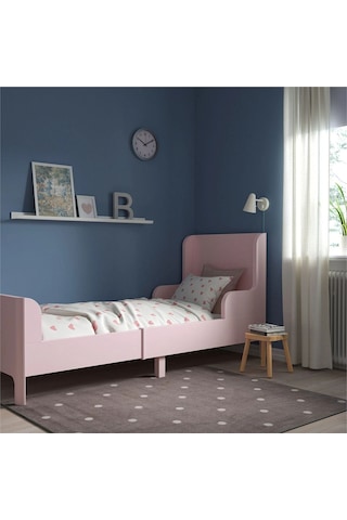 Busunge Uzayabilen Çocuk Karyolası, Açık Pembe Renk Meridyendukkan 80x200 Cm