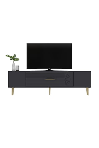 Dekol3ct Tv Sehpası Antrasit-altın
